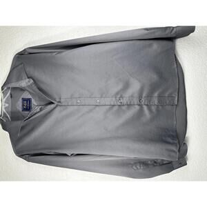 Men’s M Flex Luxury Collection Gray Dress Shirt Long Sleeve Button Up Italy